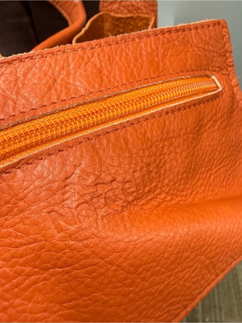 Nardelli Burnt Orange Soft Italian Leather Unstructured Hobo Shoulder Bag